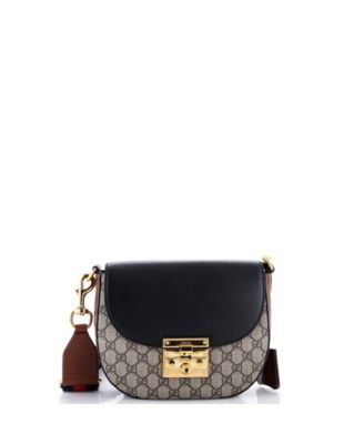Medium Leather Padlock Saddle Shoulder Bag