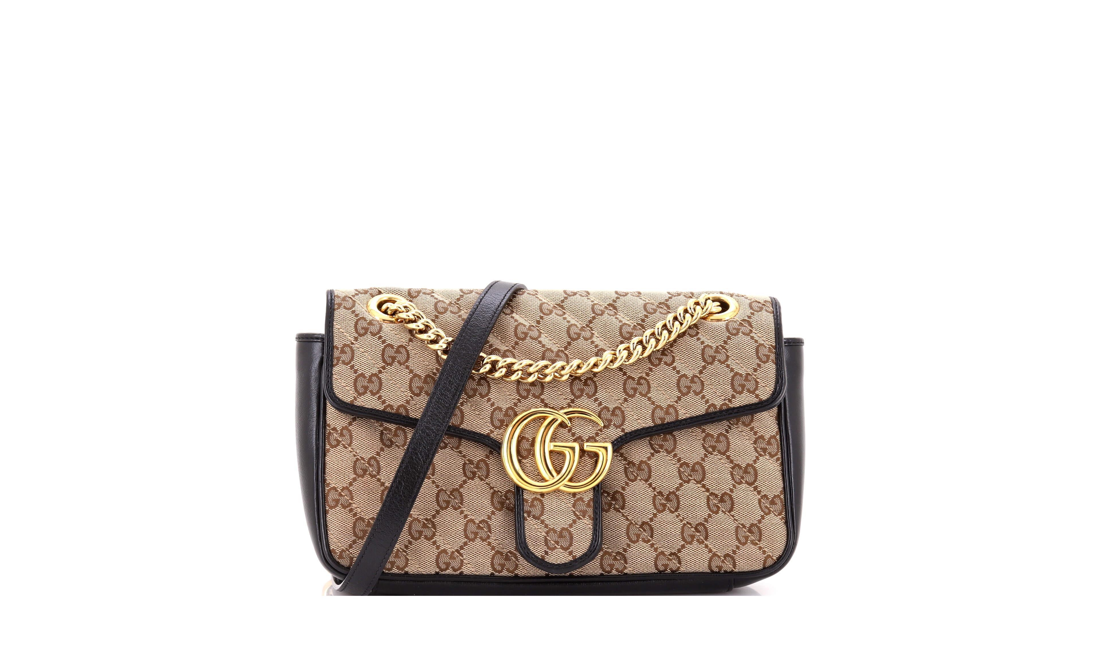 Pre-Owned Gucci Gg Marmont Quilted Crossbody Flap Bag, 10"W x 6"H x 3"D