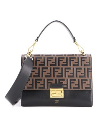 Kan U Medium Zucca-Embossed Leather Shoulder Bag