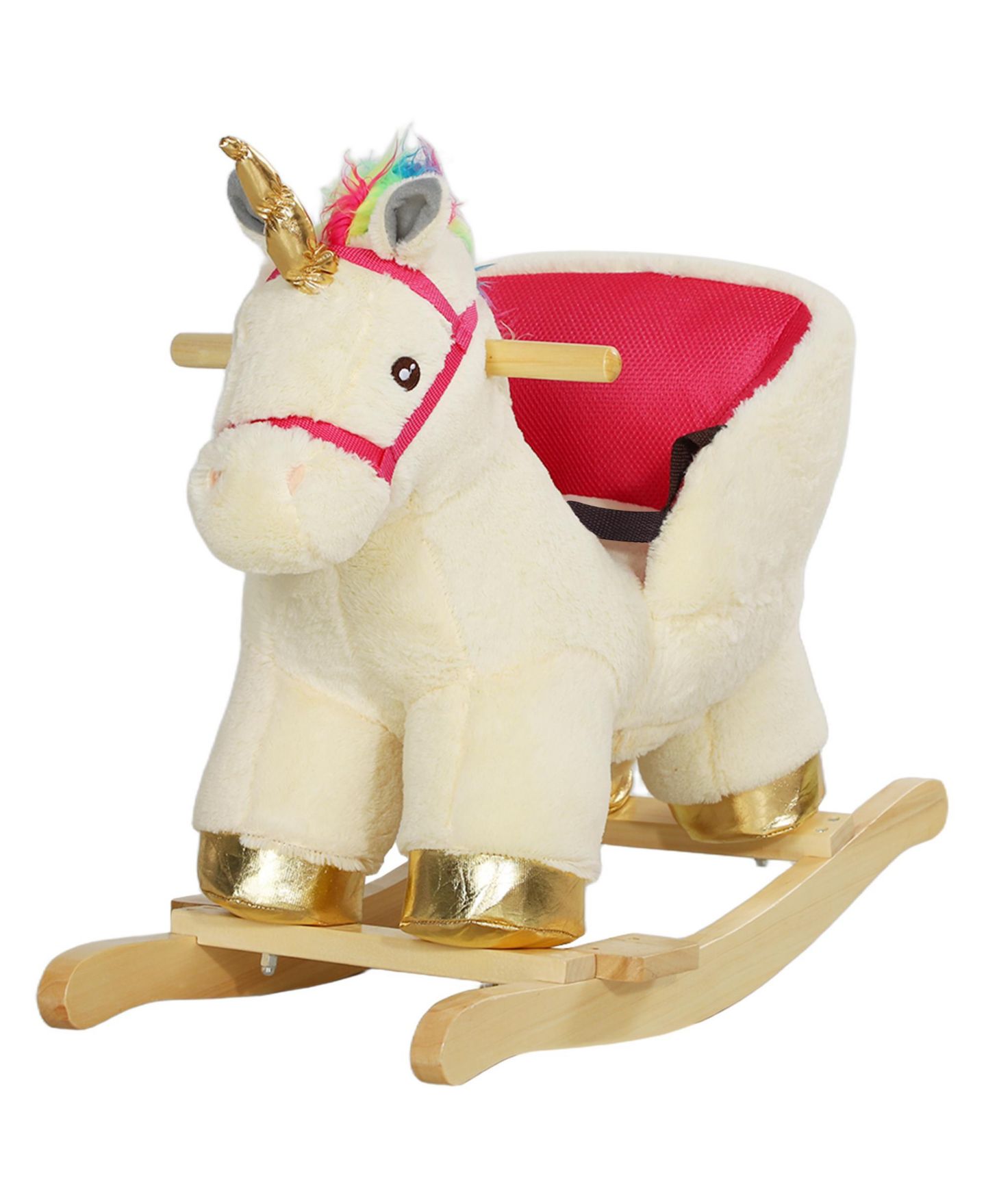 Детская игрушка Glintex Unicorn Rocking Horse with Realistic Sounds, 26.8"L, 55-lb Capacity, Ages 18-36 Months, цвет: Кремовый белый — фото 10