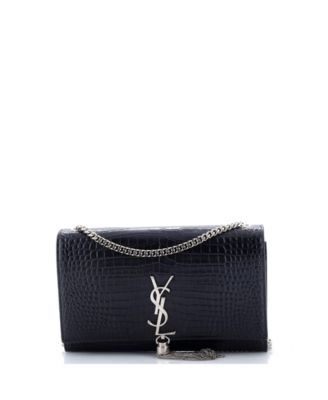 Medium Classic Monogram Tassel Chain-Strap Embossed-Leather Crossbody Bag