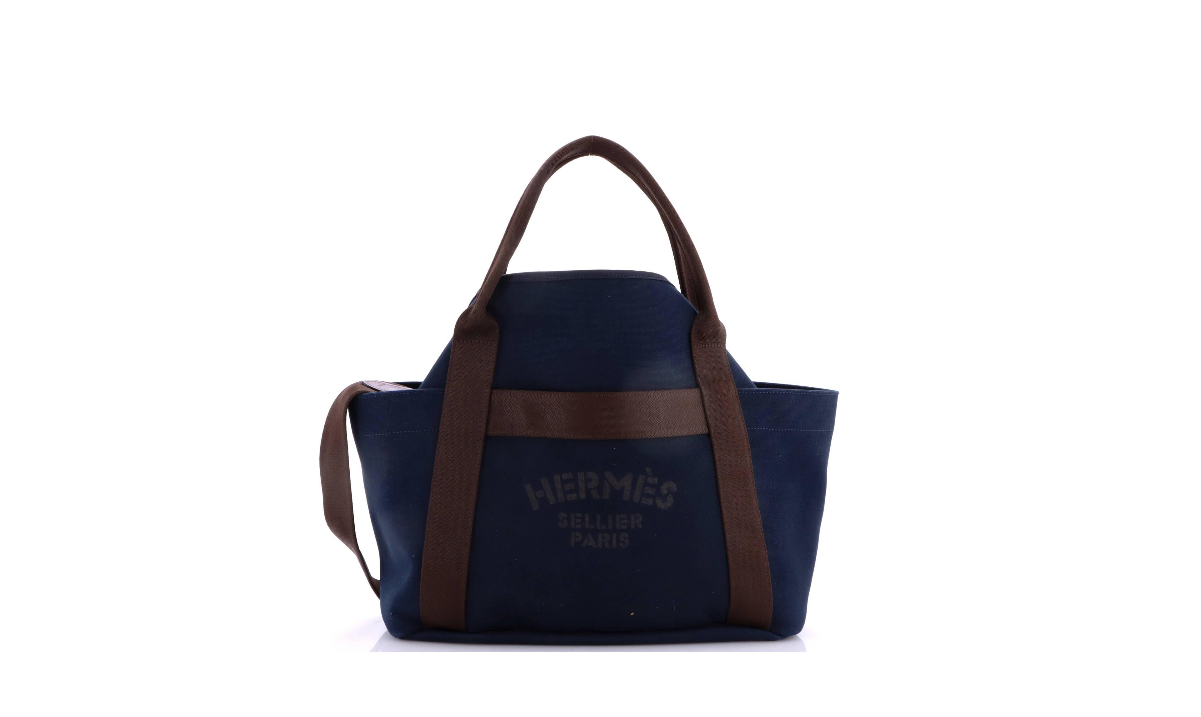 Pre-Owned Hermes Sac De Pansage Groom Handbag Canvas