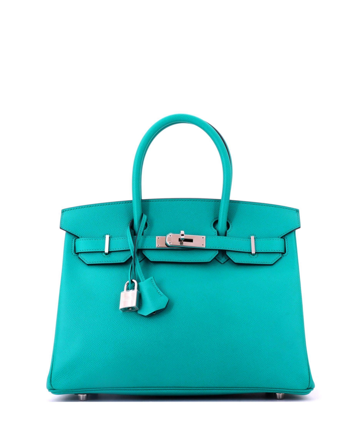 Pre-Owned HERMES Birkin 30 Palladium Hardware Handbag - Blue