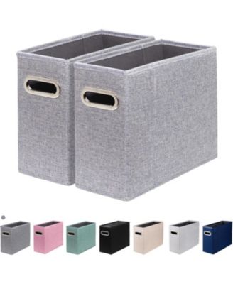 Letter Size File Organizer Folders Fabric Storage Box Collapsible Metal Handle Smooth PVC Rails