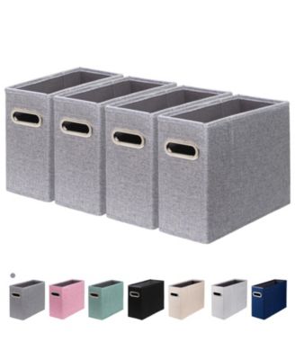 Letter Size File Organizer Folders Fabric Storage Box Collapsible Metal Handle Smooth PVC Rails