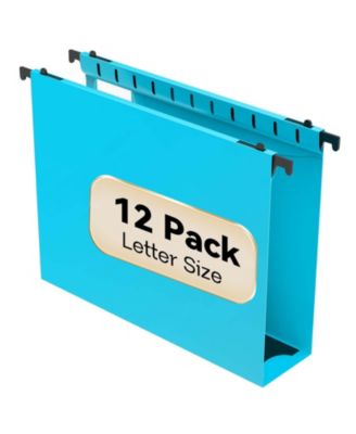 12 Pack Plastic Hanging File Folders 2 Inch Expansion Heavy Duty Organizer