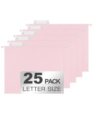 25 Packs Hanging File Folders Assorted Colors Letter Size 15 Cut Tabs Expandable Organizer