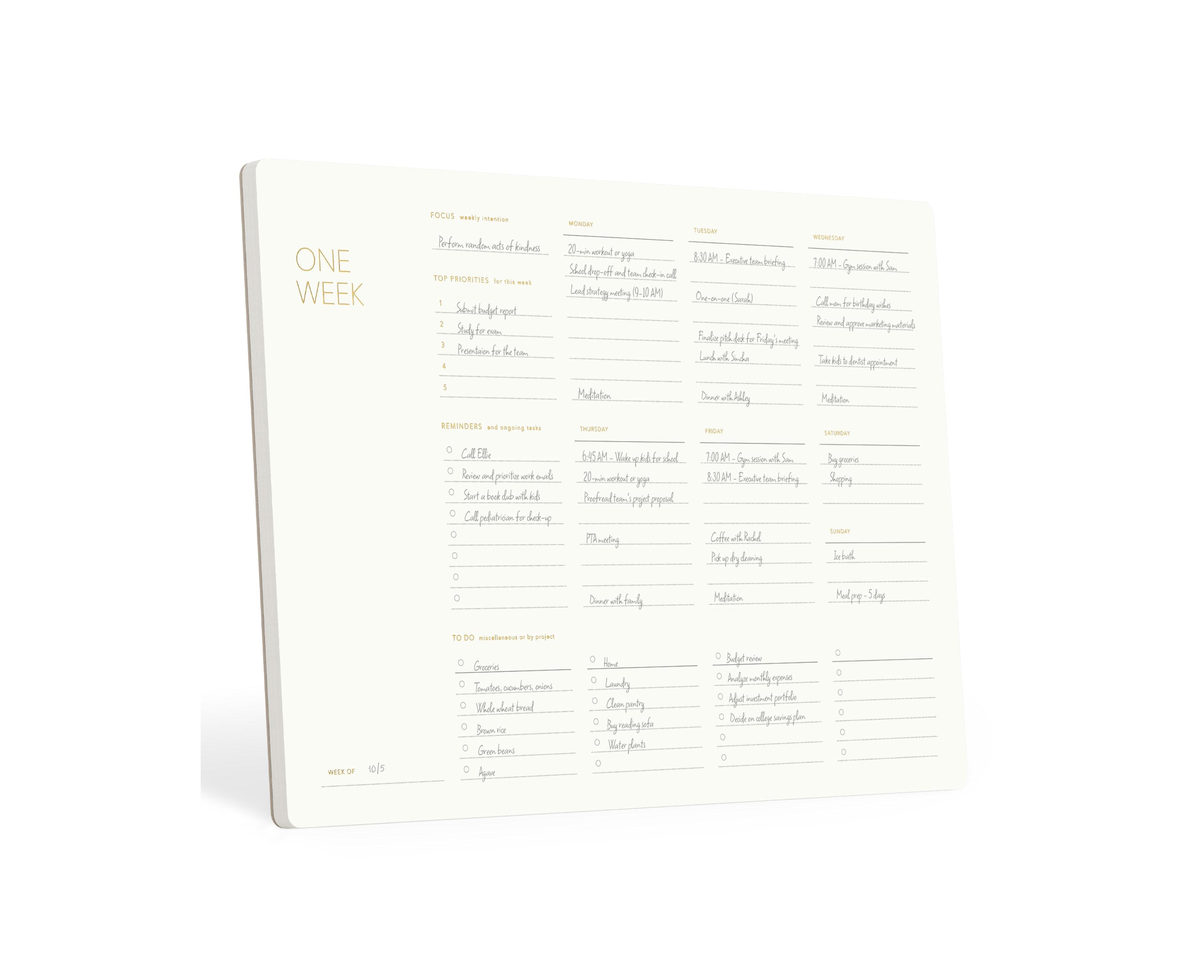 Four Candies Undated Daily Planning Notepad With Gold Foil Structured Sections Tear Off Sheets
