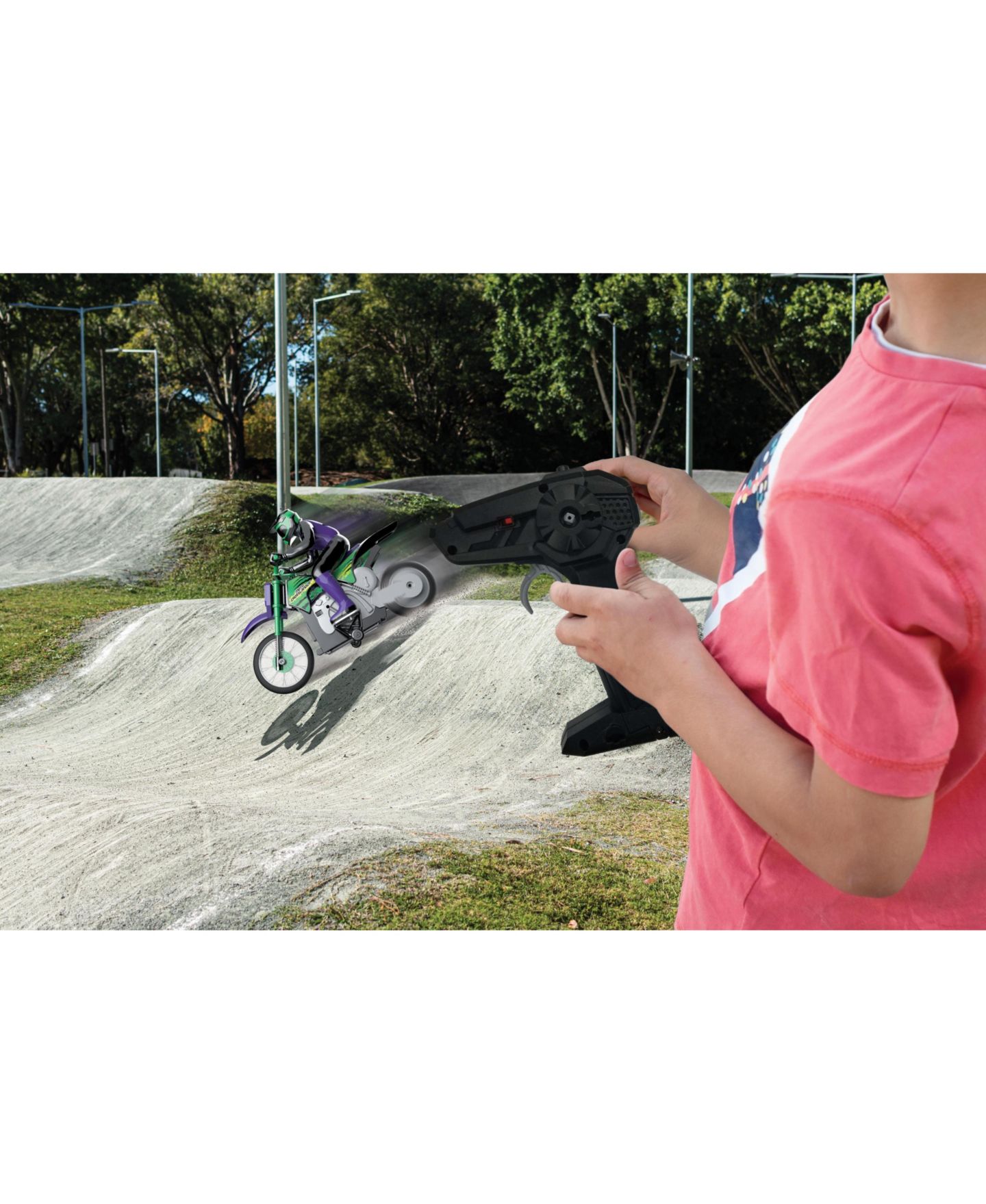 Детская игрушка Lexibook Crosslander Rechargeable Light Effects Off-Road RC Motorcycle, цвет: Зелёный — фото 3