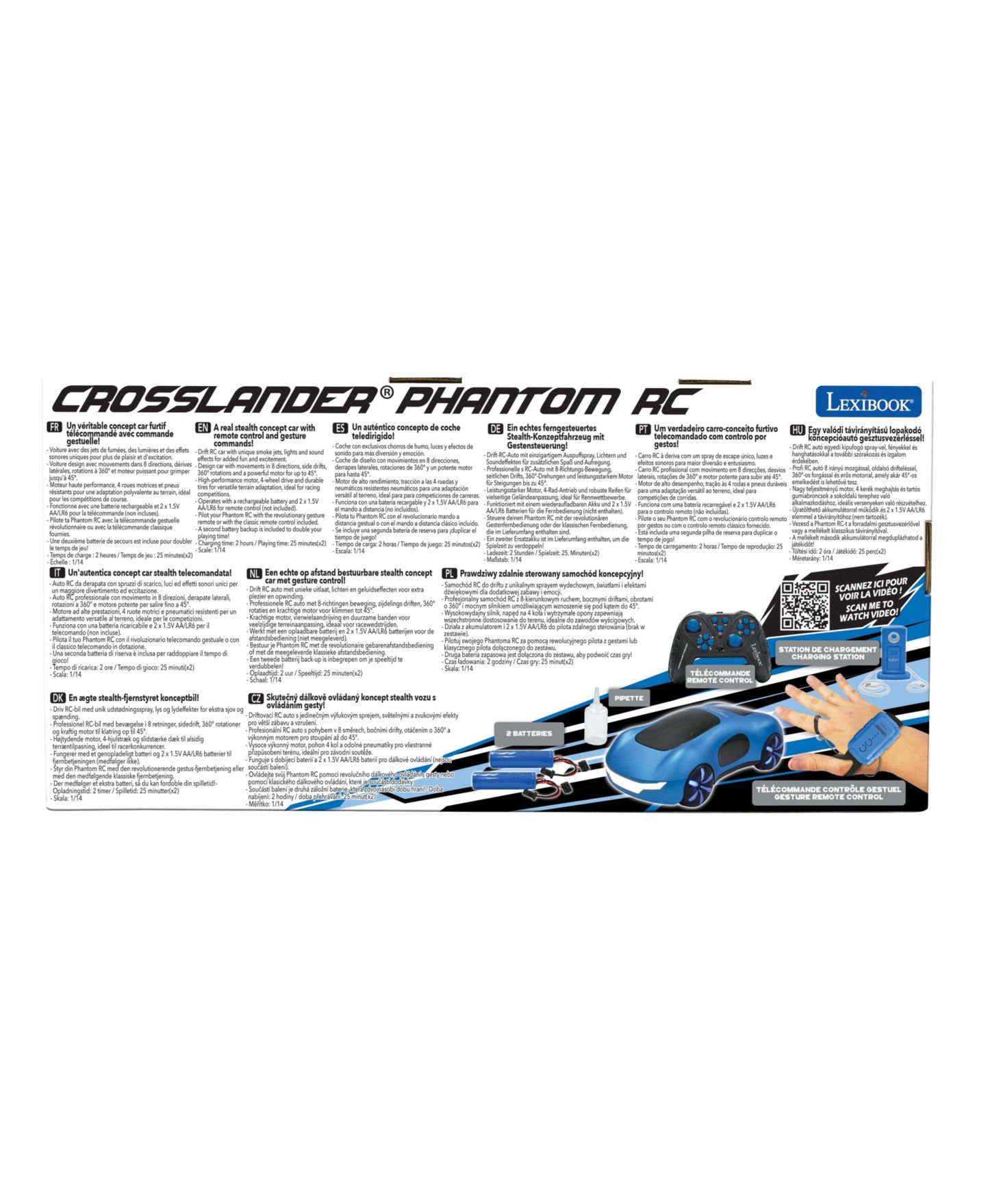 Детская игрушка Lexibook Crosslander Phantom Gesture Control Drift Mode Smoke RC Racing Car RC65, цвет: Синий — фото 7