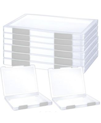 6 Pack Clear Plastic Document Storage Boxes Stackable Portable Organization Cases