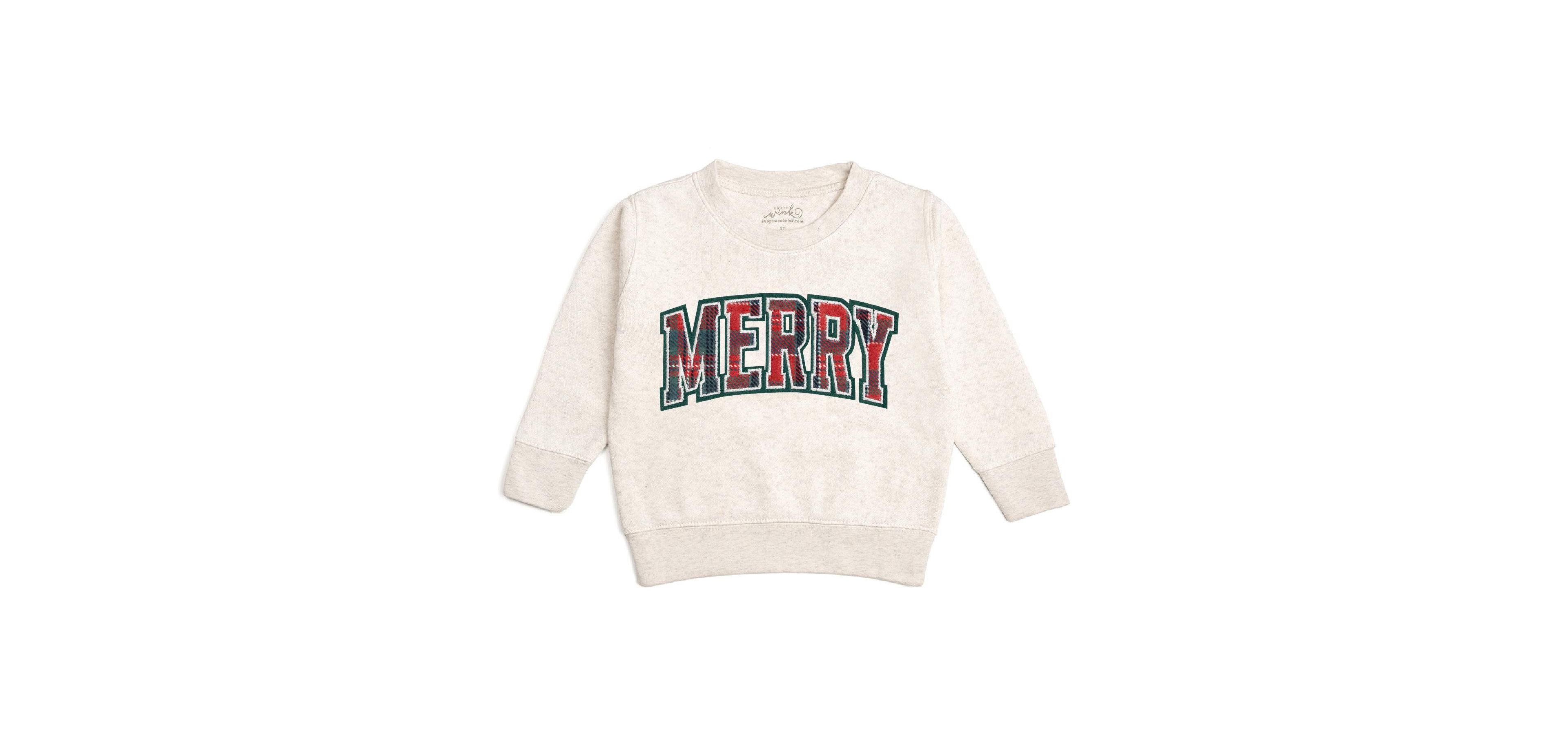 Sweet Wink Boys 5 8 Merry Tartan Patch Christmas Sweatshirt