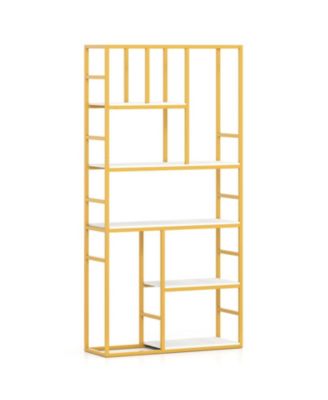 71-Inch Geometric Bookcase for Staggered Display Storage