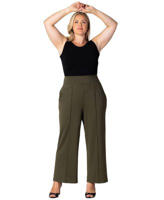 Plus Size Polished Ponte Wide Leg Pants
