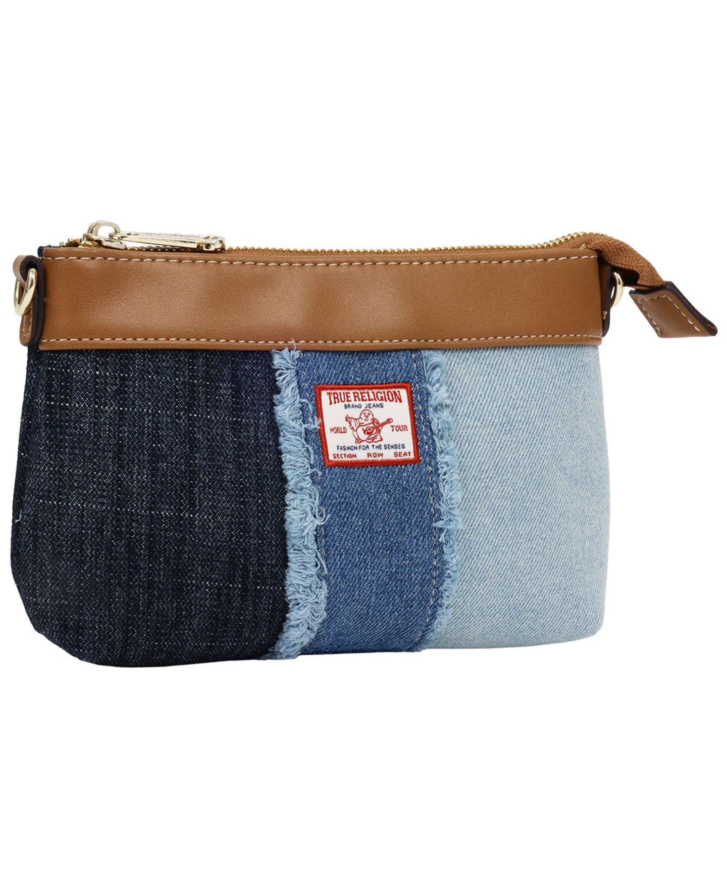 Женская сумка True Religion Caleb Highbridge Patchwork Denim Crossbody Pouch, цвет: Джинсовый / Синий — фото 2