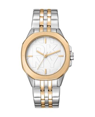 Women's Quartz Logo Brooklyn Midi Two-Tone Stainless Steel Bracelet Watch, 34mm