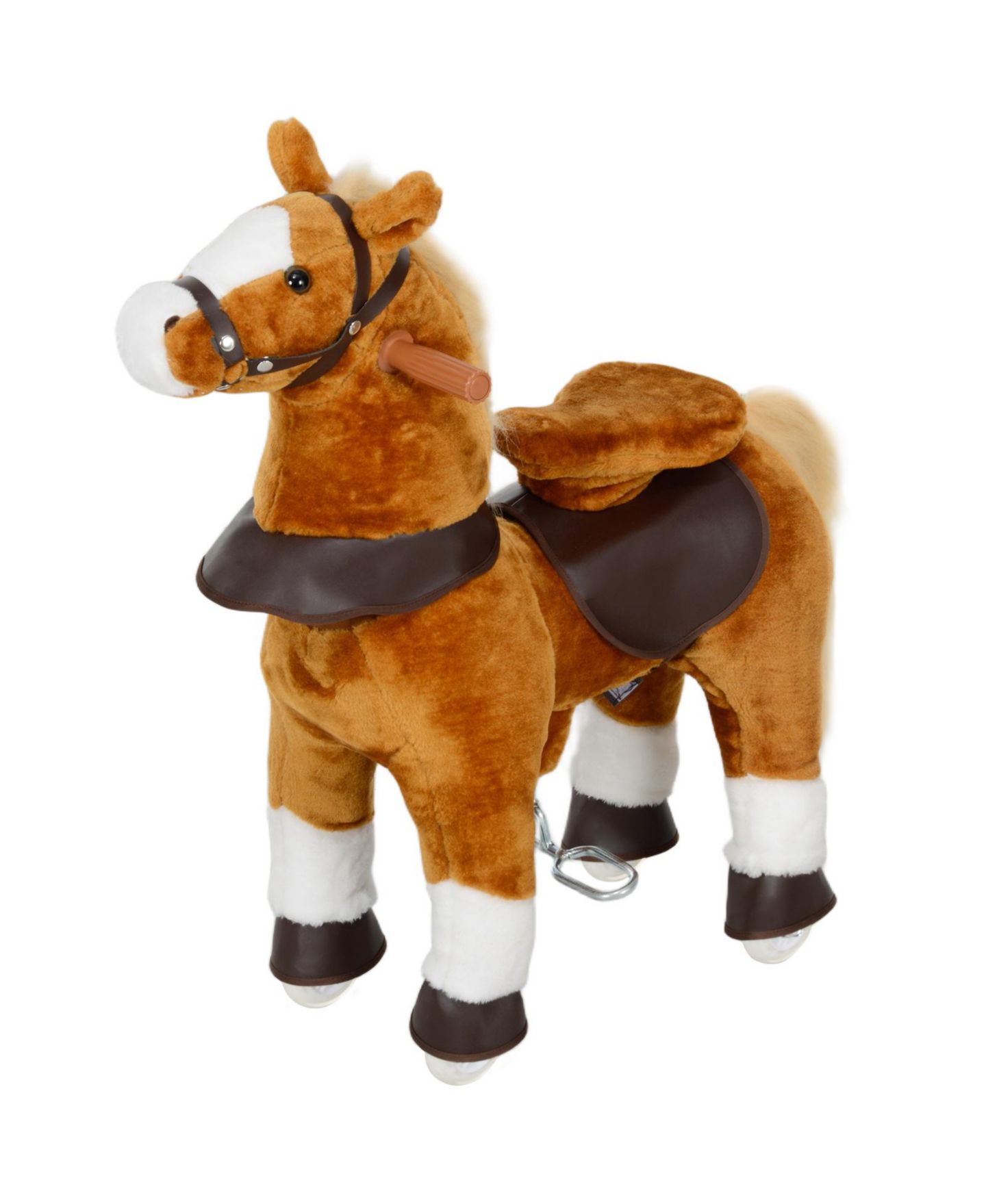 Детская мягкая игрушка Glintex Ride On Walking Horse Plush Foot-Powered Toy with Neighing Sound and 132-lb Capacity, Ages 3-5, цвет: Коричневый — фото 8
