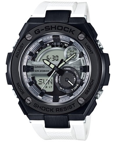 G-Shock Men's Analog-Digital G-Steel White Resin Strap Watch 52x59mm GST210B-7A