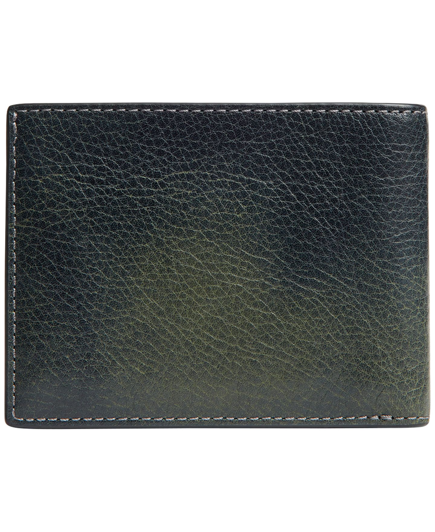 Мужской кошелёк COACH Slim Billfold Two Tone Wallet, цвет: Тёмно-синий / Зелёный — фото 3