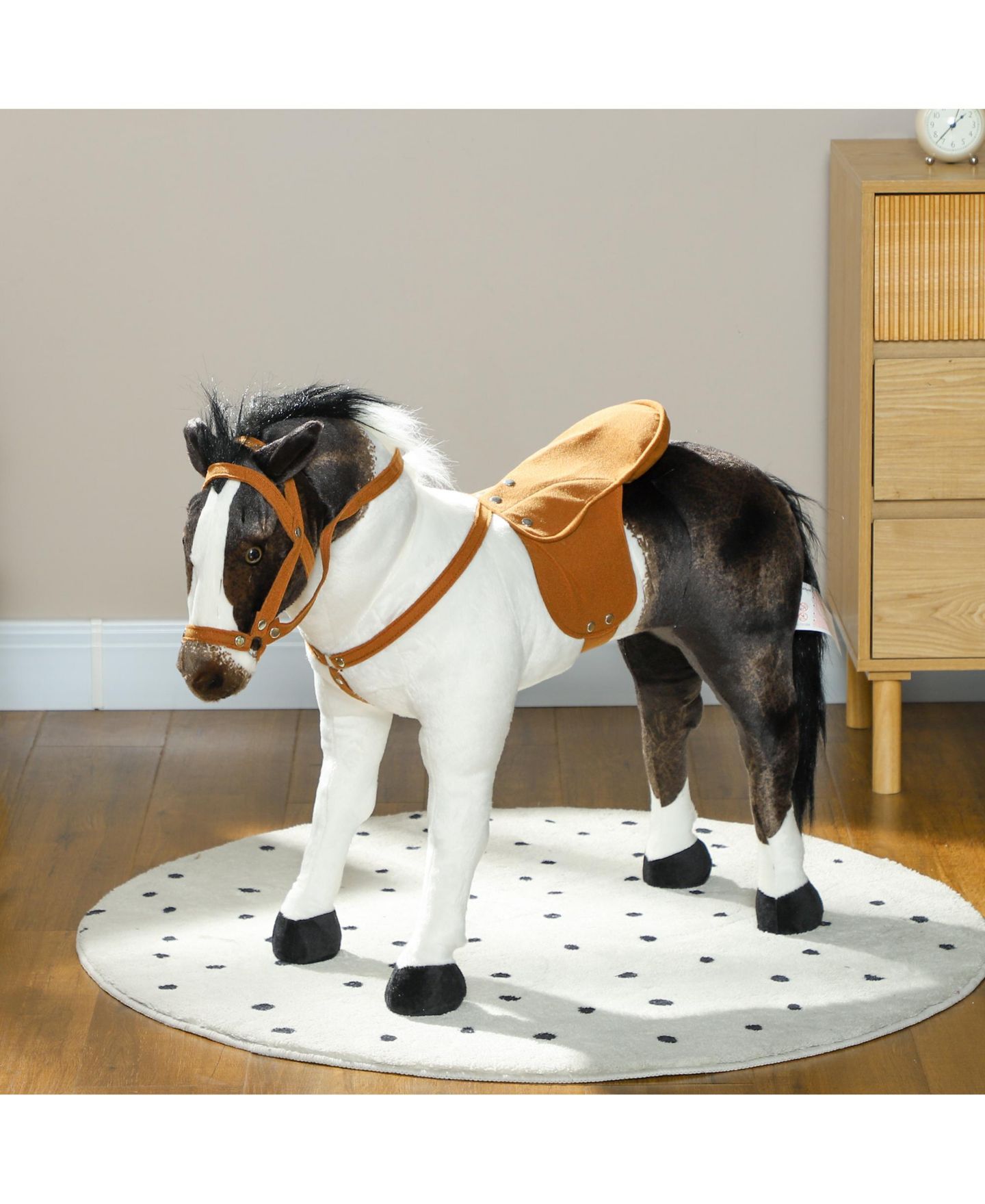 Детская игрушка Glintex Ride-On Horse Toy with Neighing Sound and Steel Frame, 33.5" L, 132-lb Capacity, Ages 3-8, цвет: Коричневый — фото 7