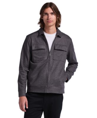 Men's Herringbone Cotton-Blend Zip-Front Jacket