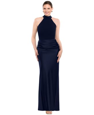 macy blue dresses Women's Formal & Black Tie shoulder draped neckline Sub category_tulle dresses Retro Stage Cowl Neck Size:62 Regular