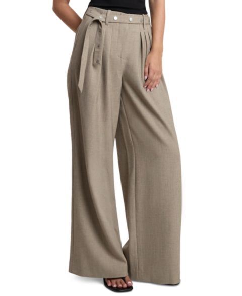 Женские брюки 4th & Reckless Eleonora Wide-Leg Pleated High-Rise, цвет: Серый