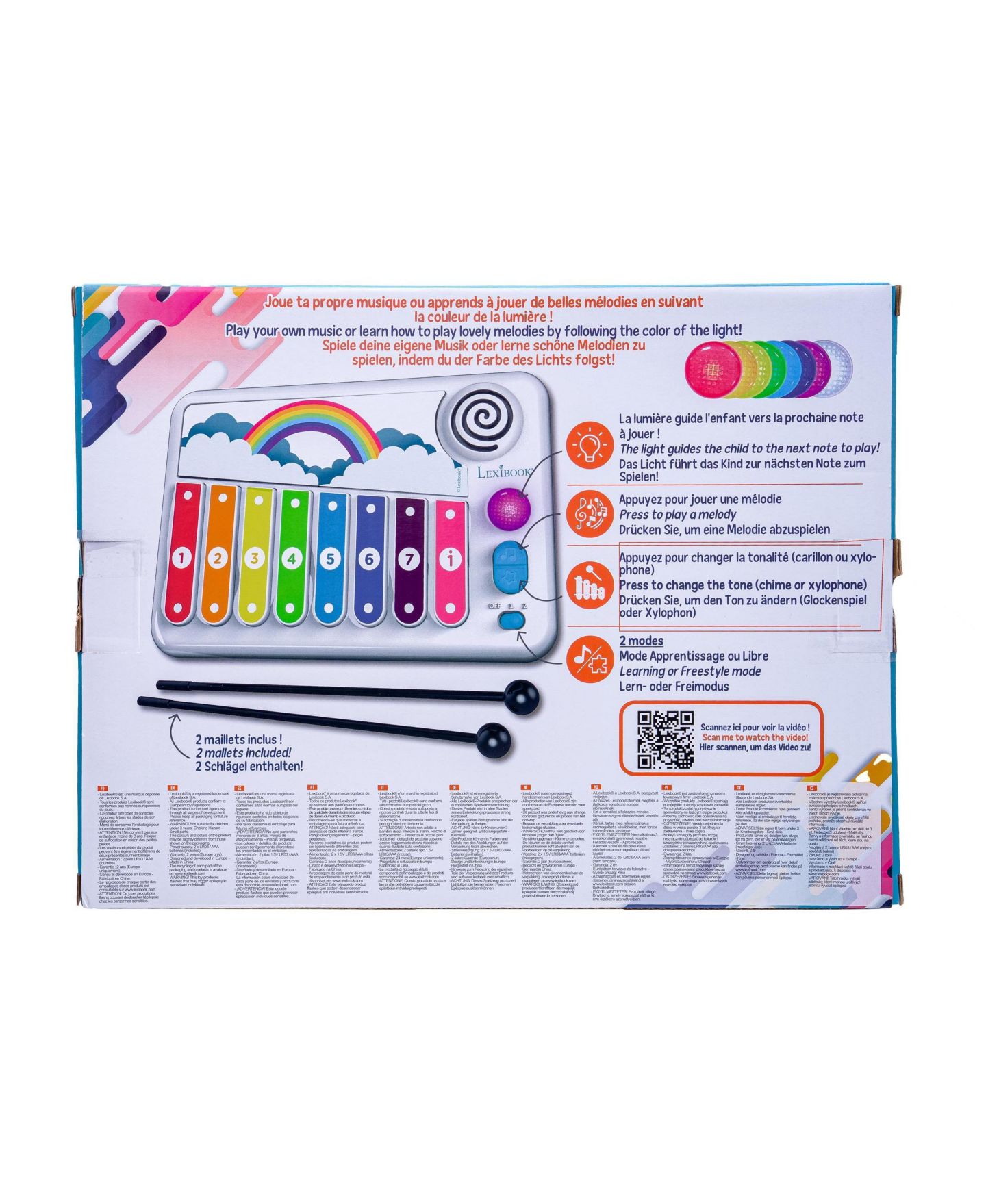 Детские игрушки Lexibook Xylo-Fun Light-Guiding 3-Piece Electronic Xylophone, от 3 лет — фото 8