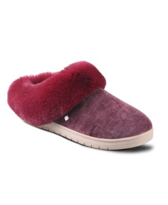 Women's Faux Fur Trim Round-Toe Clogs