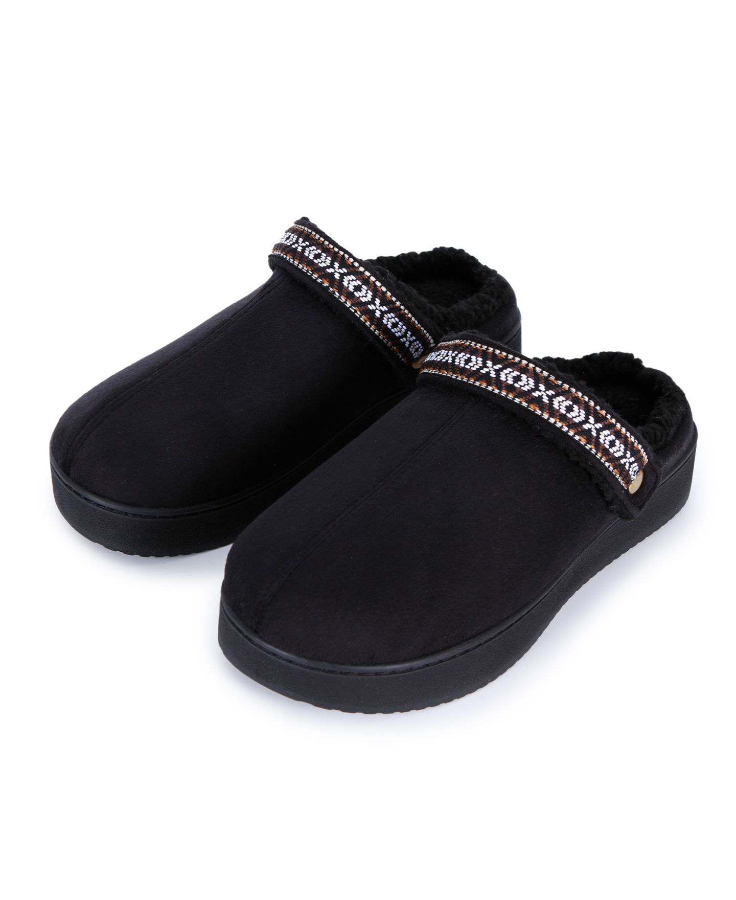Женские сабо Isotoner Signature Joey Platform Easy-On/Easy-Off Faux Microsuede Clog, цвет: Чёрный — фото 5