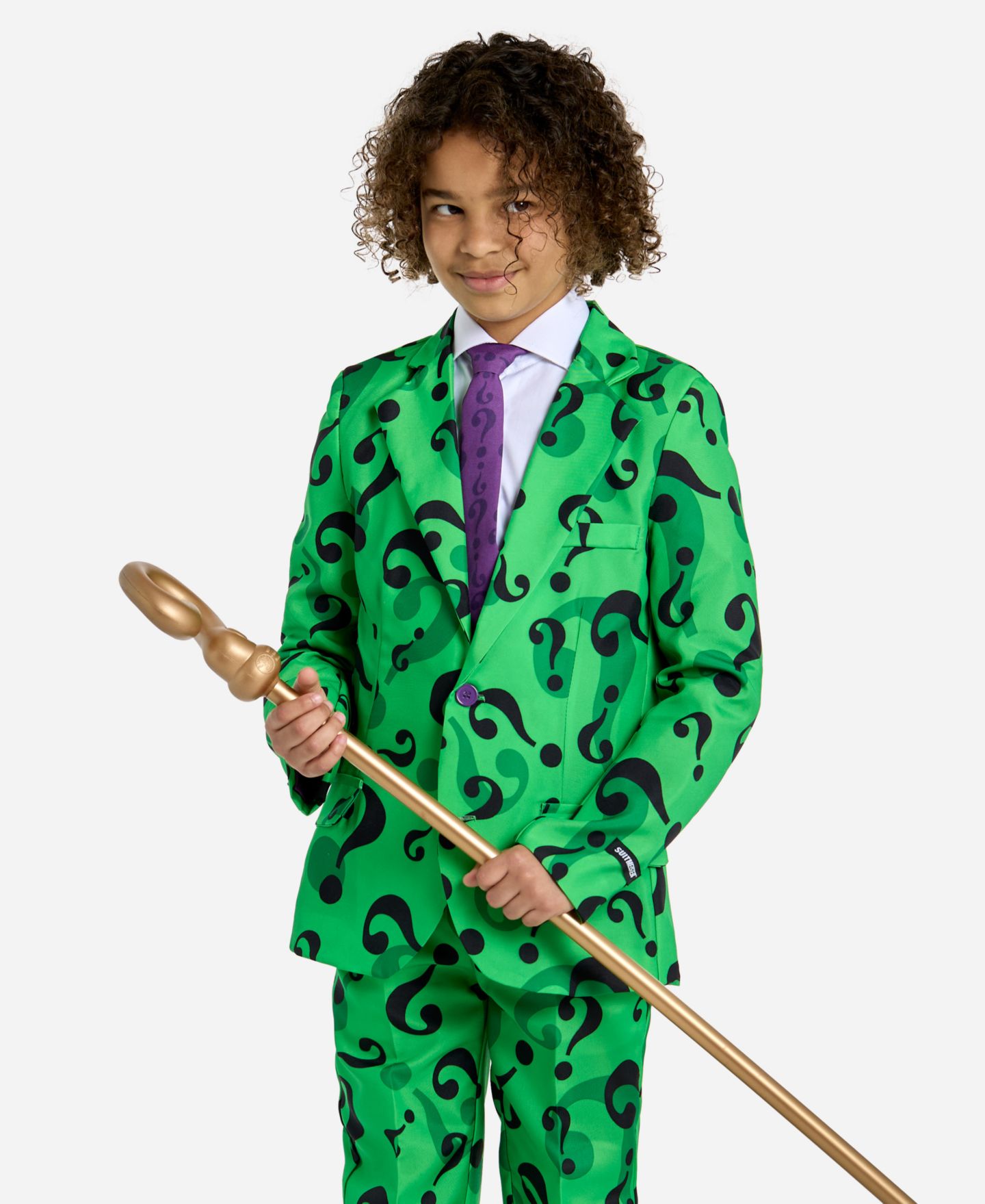 Детский комплект OppoSuits The Riddler: блейзер с длинным рукавом, брюки и галстук, 8-20, цвет: Зелёный — фото 2