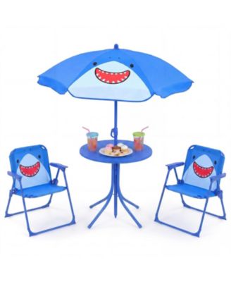 Height-Adjustable Umbrella Kids Outdoor Picnic Table Set