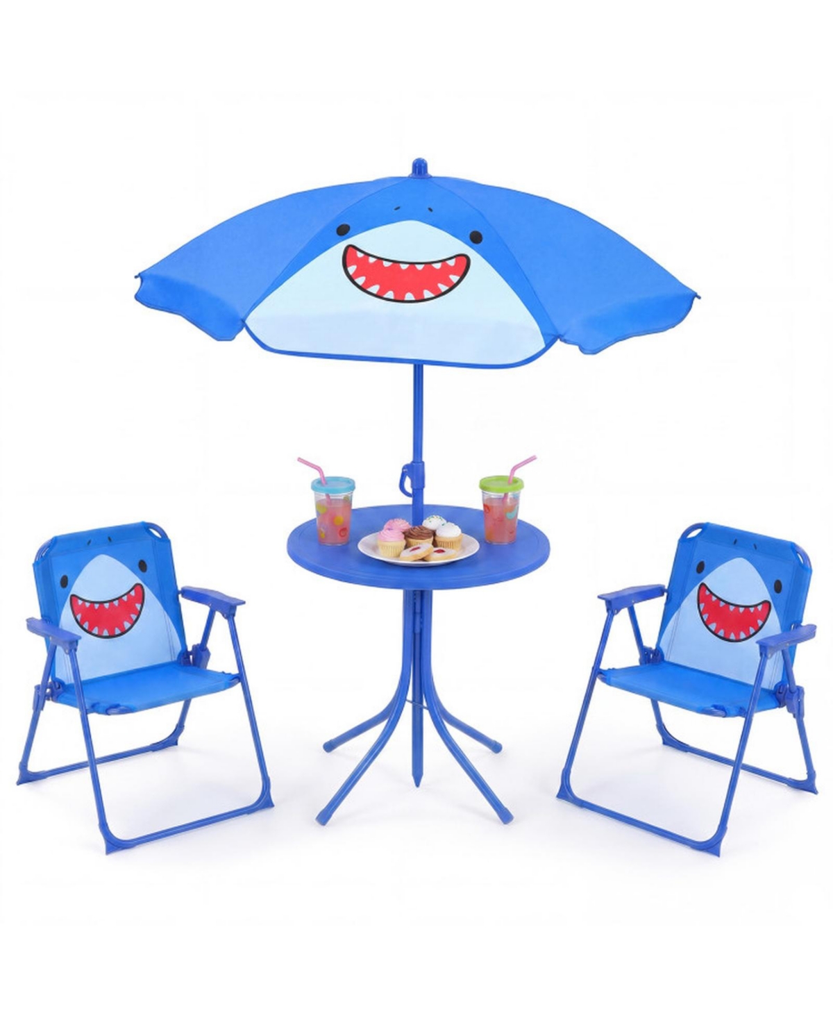 Gouun Height-Adjustable Umbrella Kids Outdoor Picnic Table Set