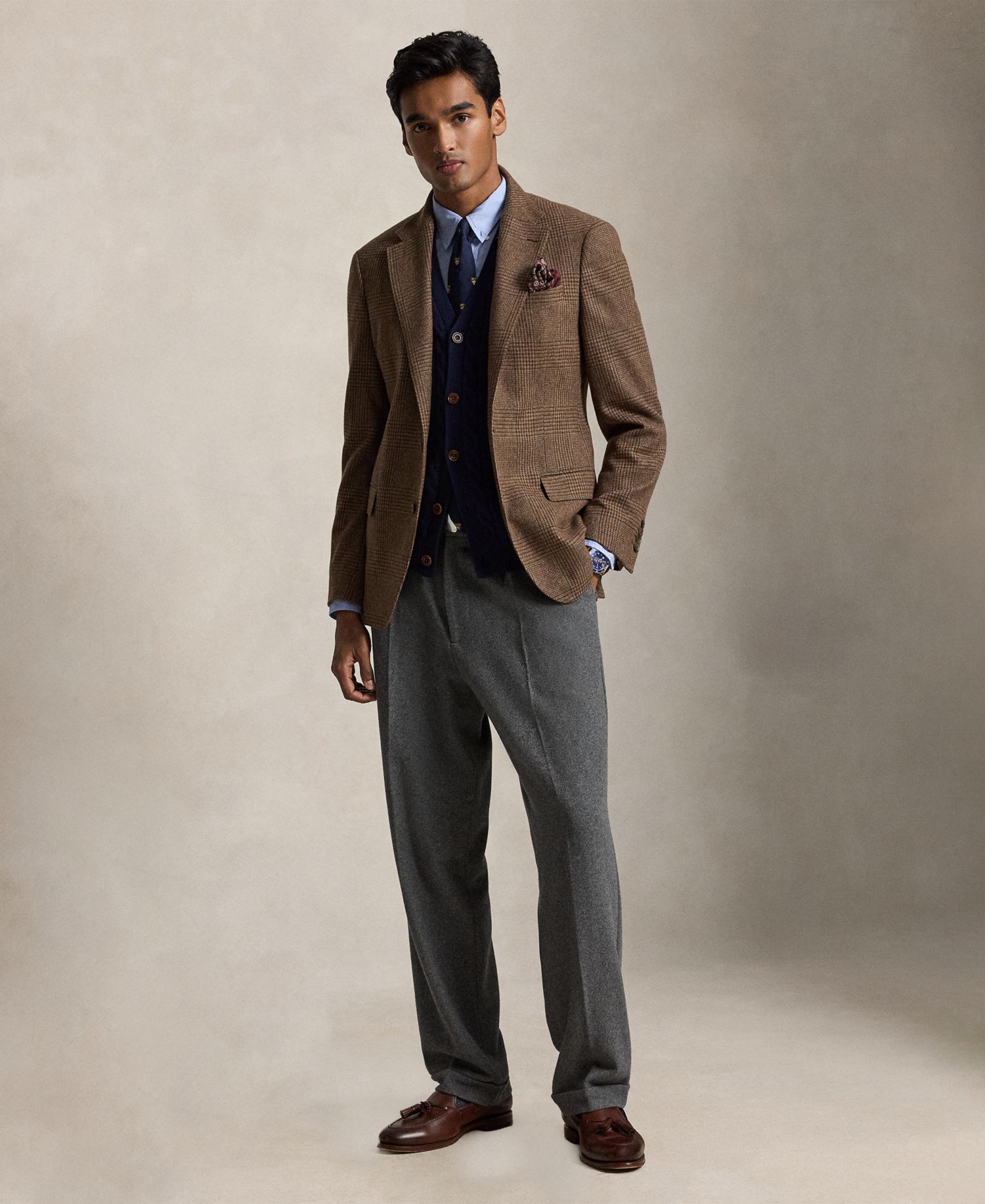 Men's Wool-Blend Glen Plaid Modern-Fit Sport Coat