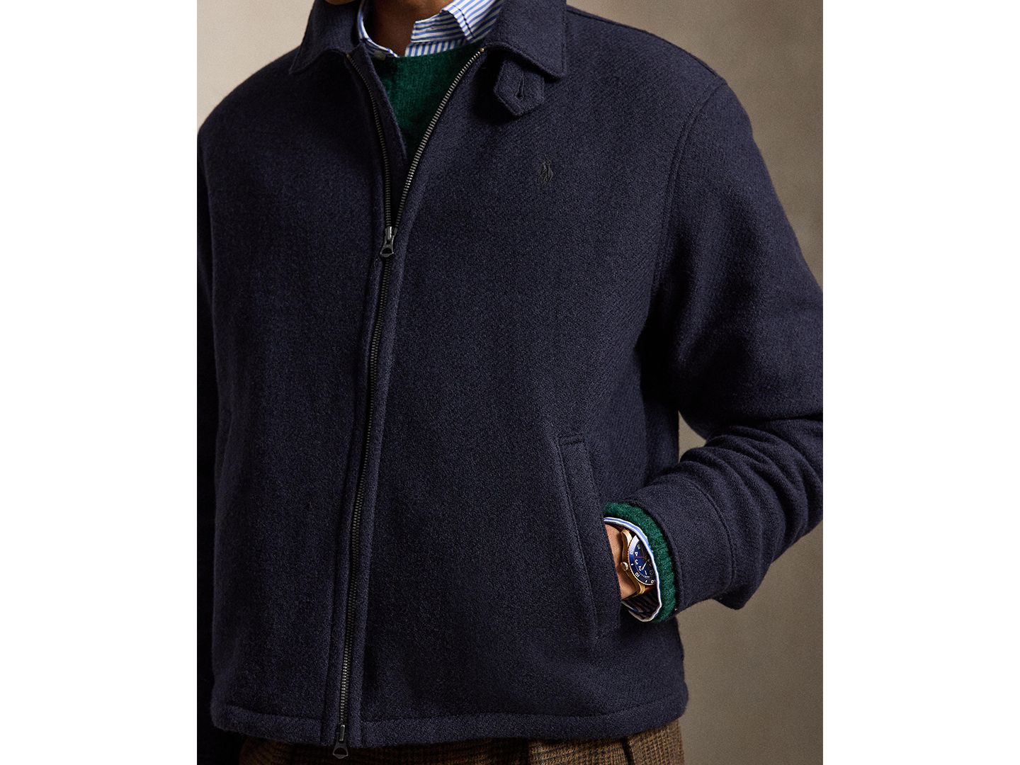Мужская куртка Polo Ralph Lauren Langdon Tweed Regular-Fit Wool, цвет: Тёмно-синий — фото 4