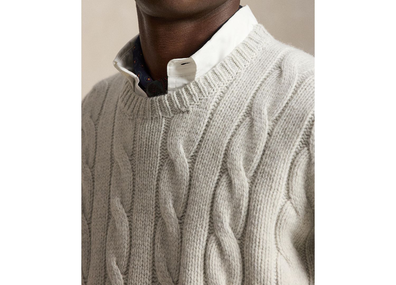 Men's Relaxed-Fit Cable-Knit Sweater