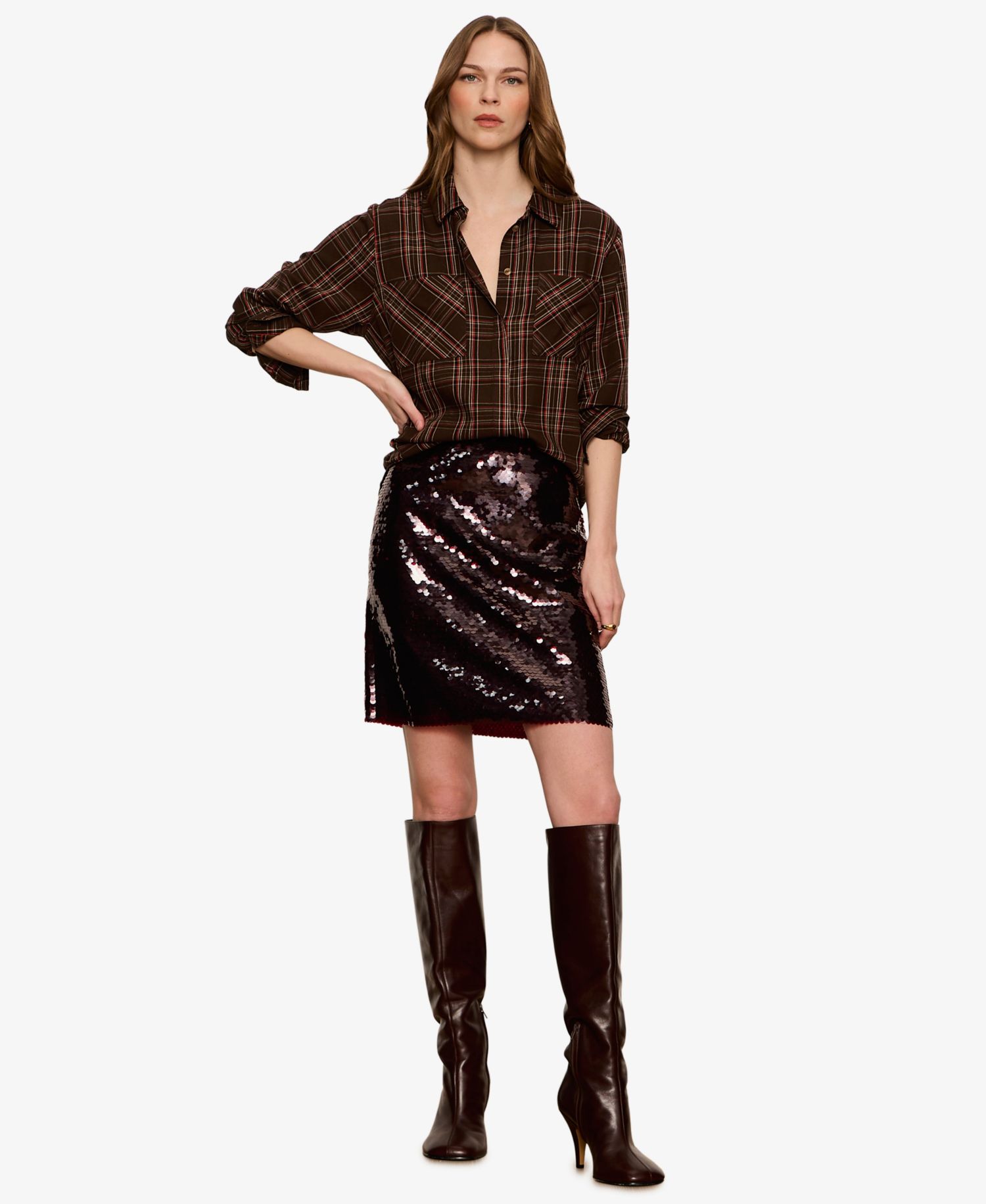 Women's Best Pailette High-Waisted Sequin Mini Skirt