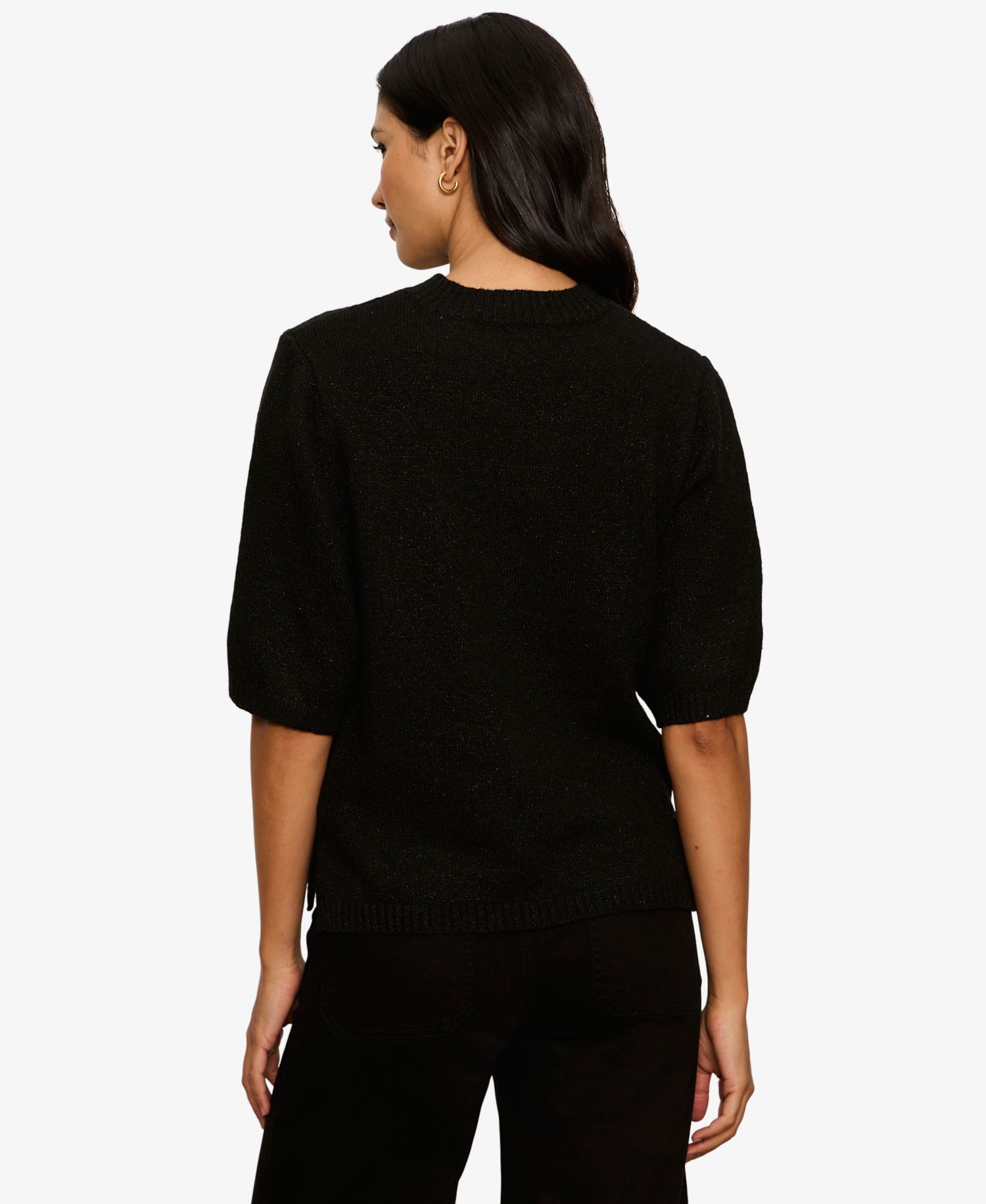 Women's Perfect Sequin Crewneck Short-Sleeve Sweater