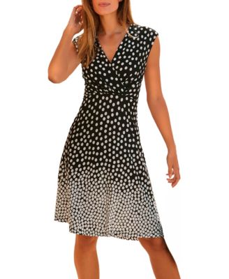 Women's Polka-Dot A-Line Knee-Length Dress