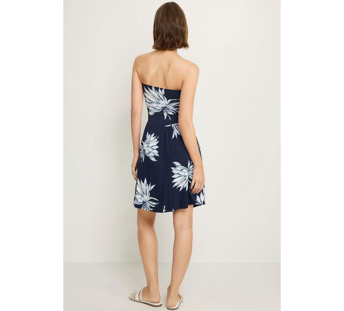 Женское платье Lascana Strapless Floral-Print Fit-and-Flare Short — фото 4