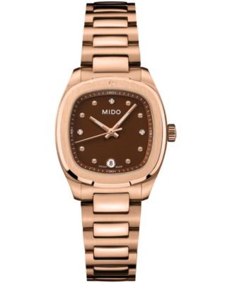 Men's and Women's Swiss Quartz Multifort TV Rose-Gold Stainless Steel Bracelet Watch 28mm