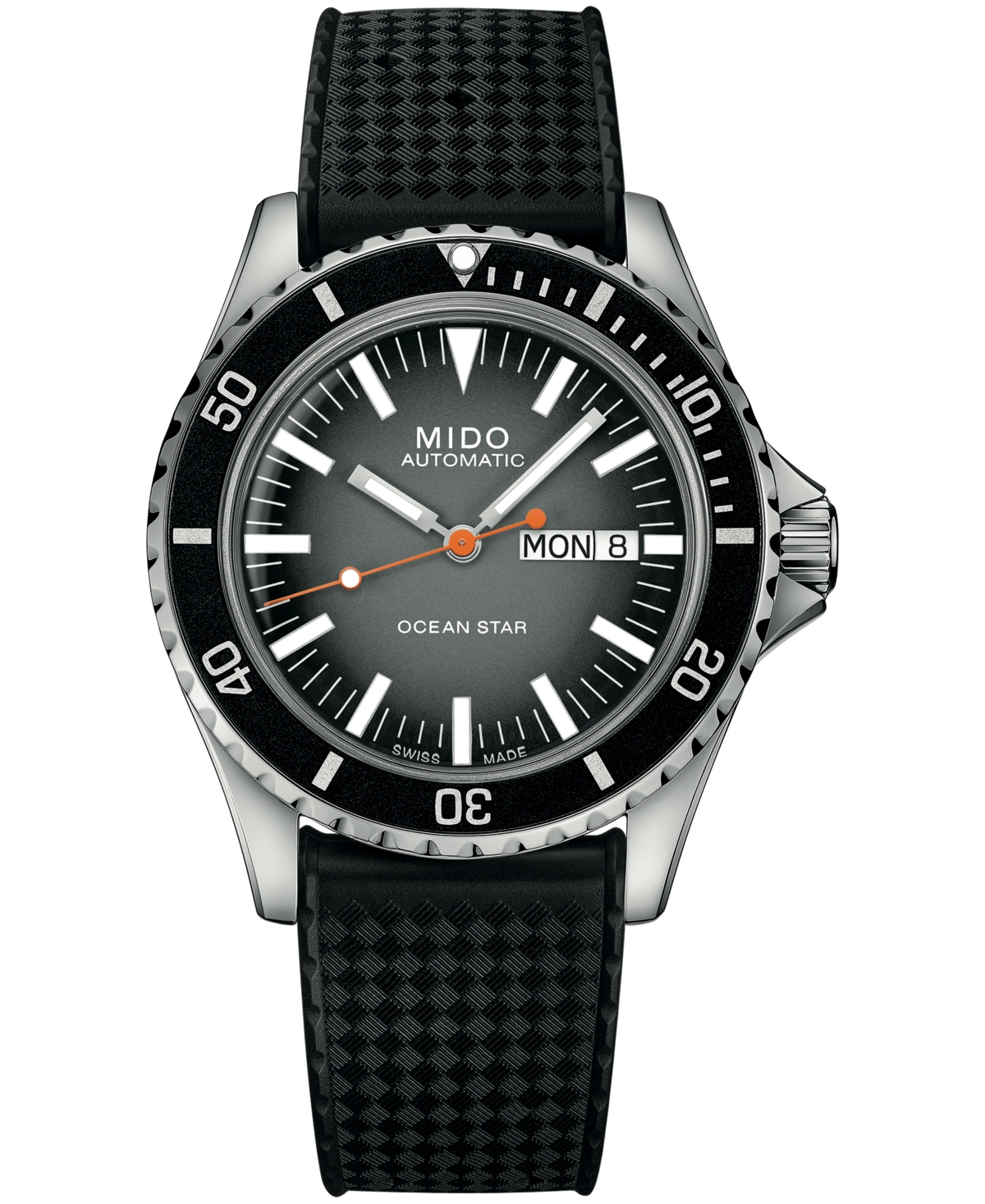 Mido Men's Swiss Automatic Water-Resistant Ocean Star Tribute Black Rubber Watch, 40.5mm