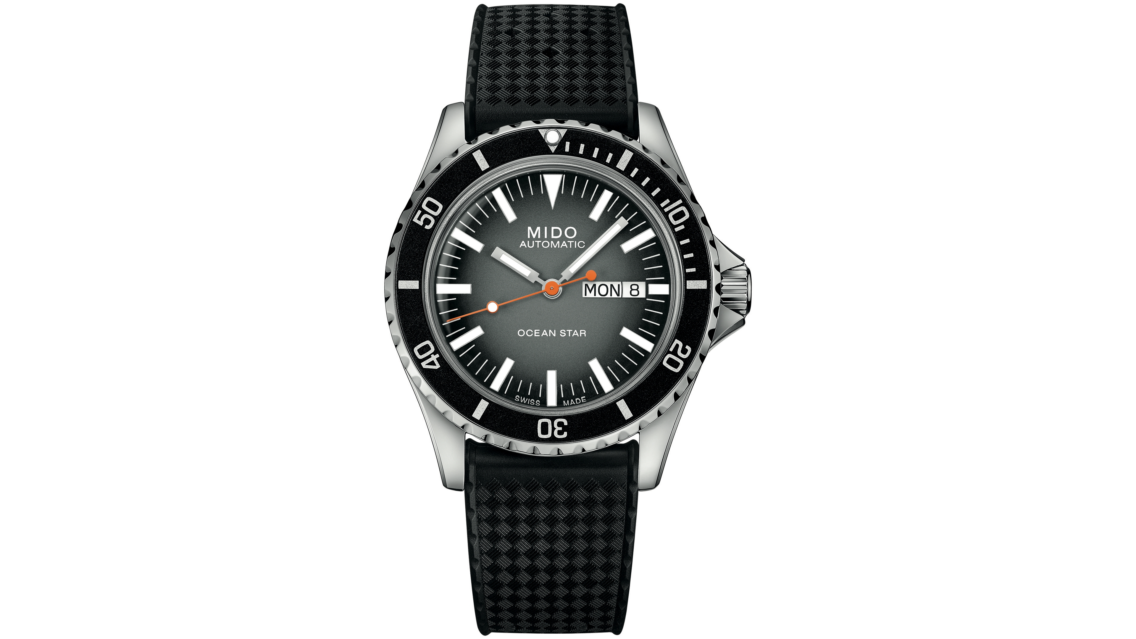 Mido Men's Swiss Automatic Water-Resistant Ocean Star Tribute Black Rubber Watch, 40.5mm