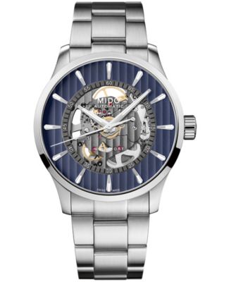 Men's Swiss Automatic Multifort Skeleton Vertigo Stainless Steel Watch 43mm