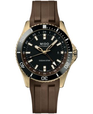 Men's Automatic Ocean Star GMT Brown Rubber Watch 44mm