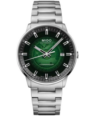Men's Automatic Swiss Commander Gradient Silver-Tone Stainless Steel Watch 40mm