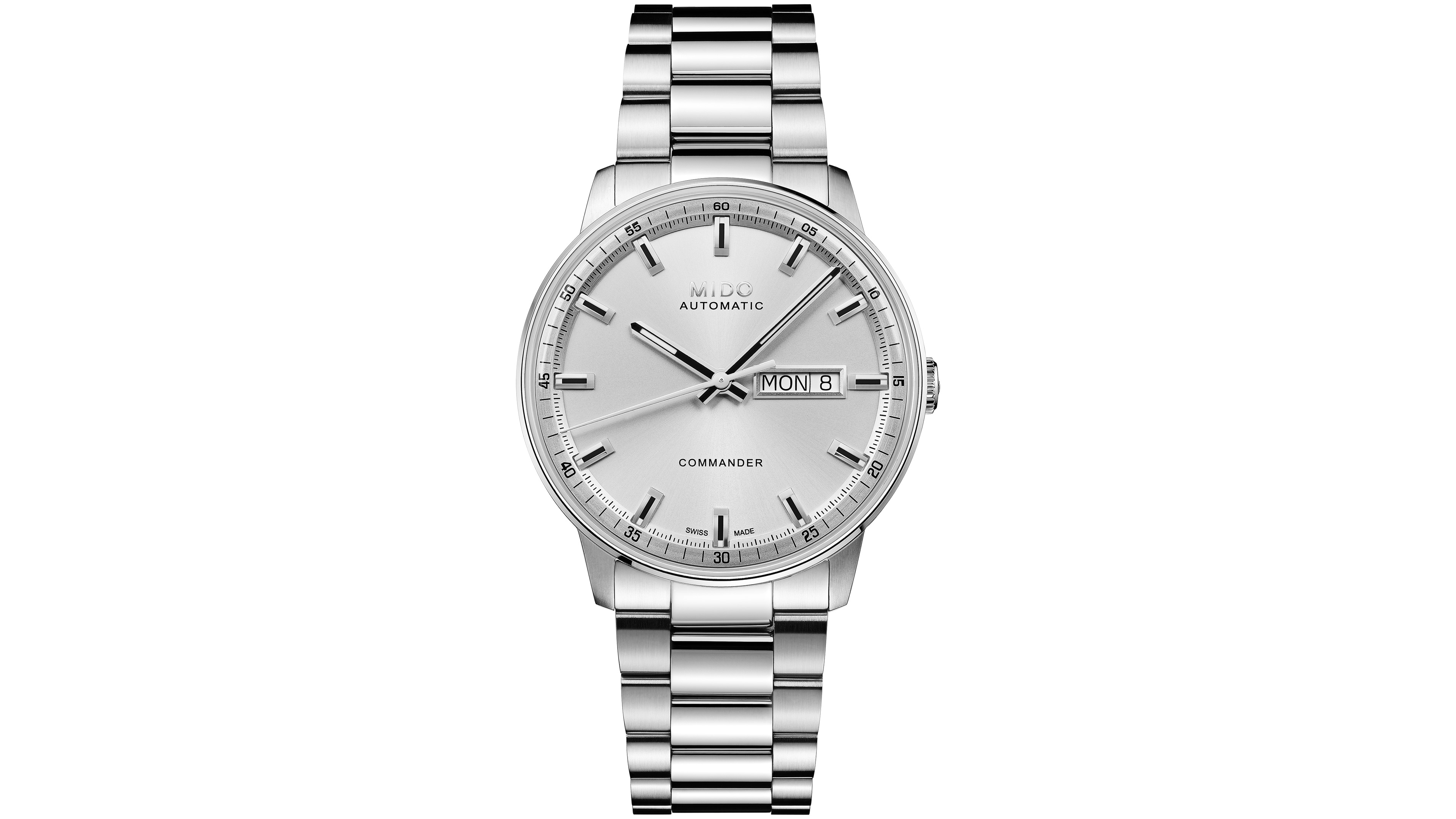 Mido Men's Swiss Automatic Commander Datoday Stainless Steel Watch, 40mm