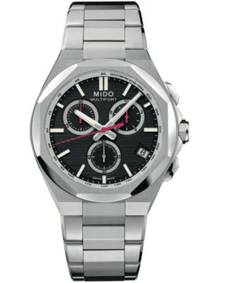 Men's Swiss Quartz Chronograph Multifort 8 Silver Stainless Steel Watch 42mm