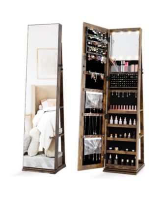 360degree(s) Swivel Jewelry Cabinet with Full Length Mirror