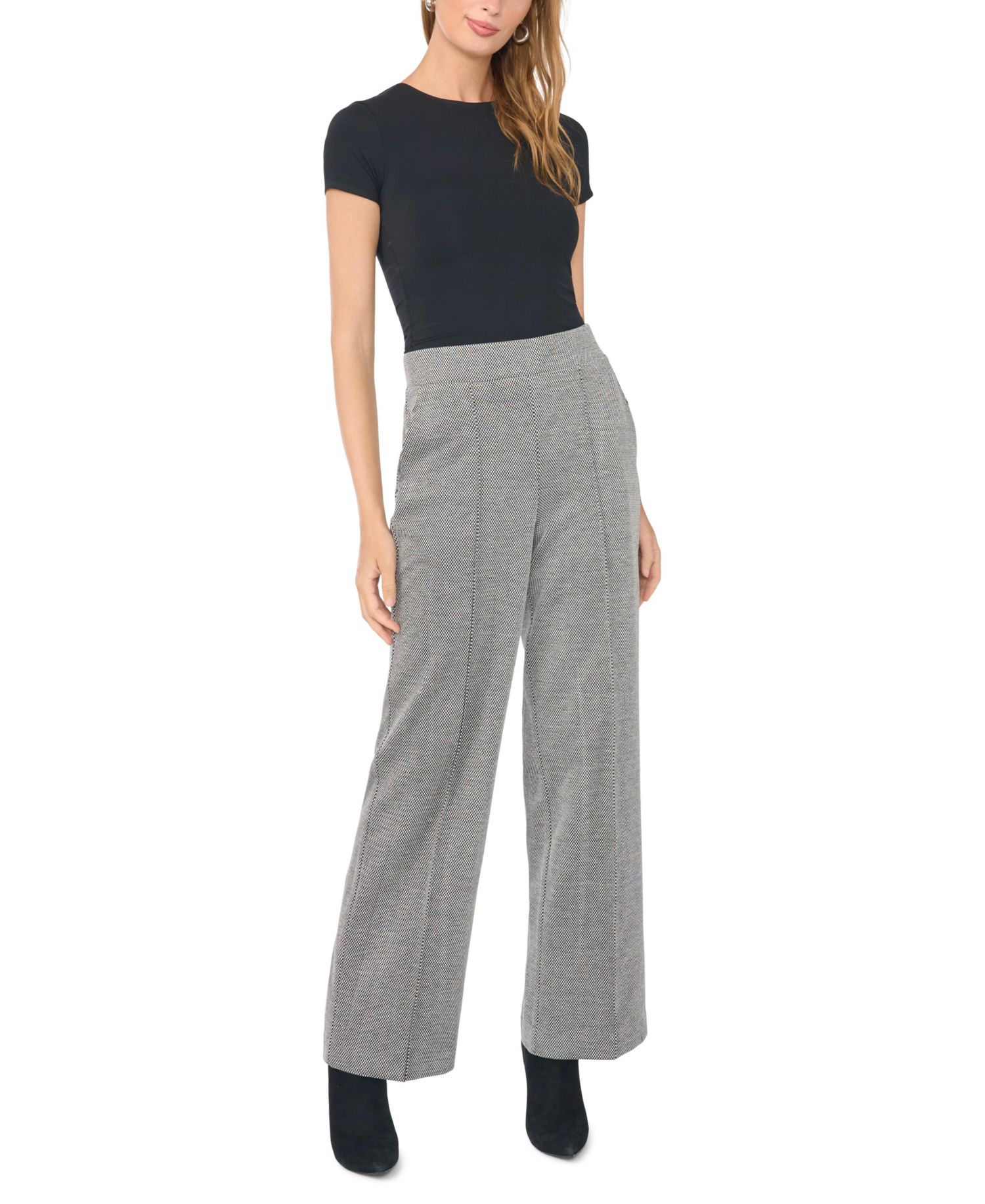 Women's Pintuck High-Rise Wide-Leg Pants